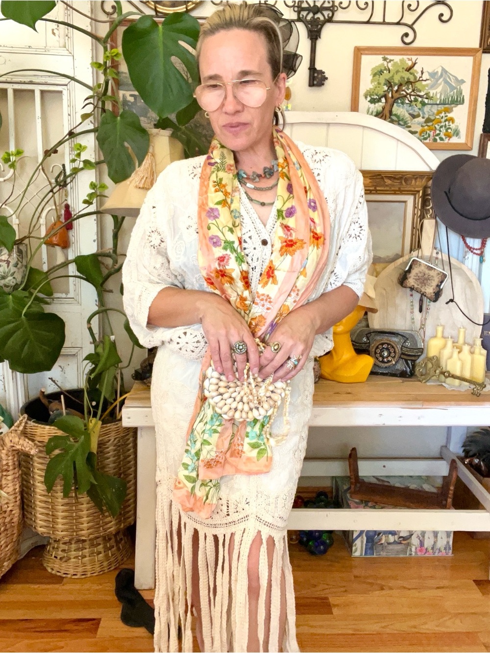 Vince Camuto 18" x 72" Floral Whimsical Botanical Oblong Scarf